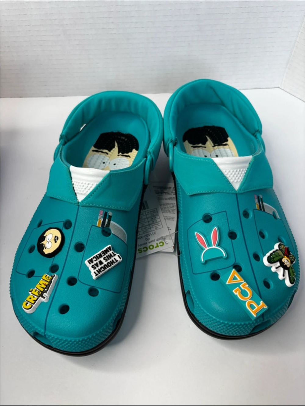 CROCS South Park Teal Slip-On Clogs with Playful Charms